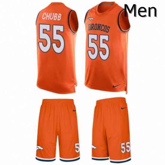 Men Nike Denver Broncos 55 Bradley Chubb Limited Orange Tank Top Suit NFL Jersey
